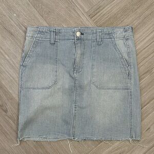 Seven7 Jeans Vertigo Stripe Denim Utility Skirt Size 8